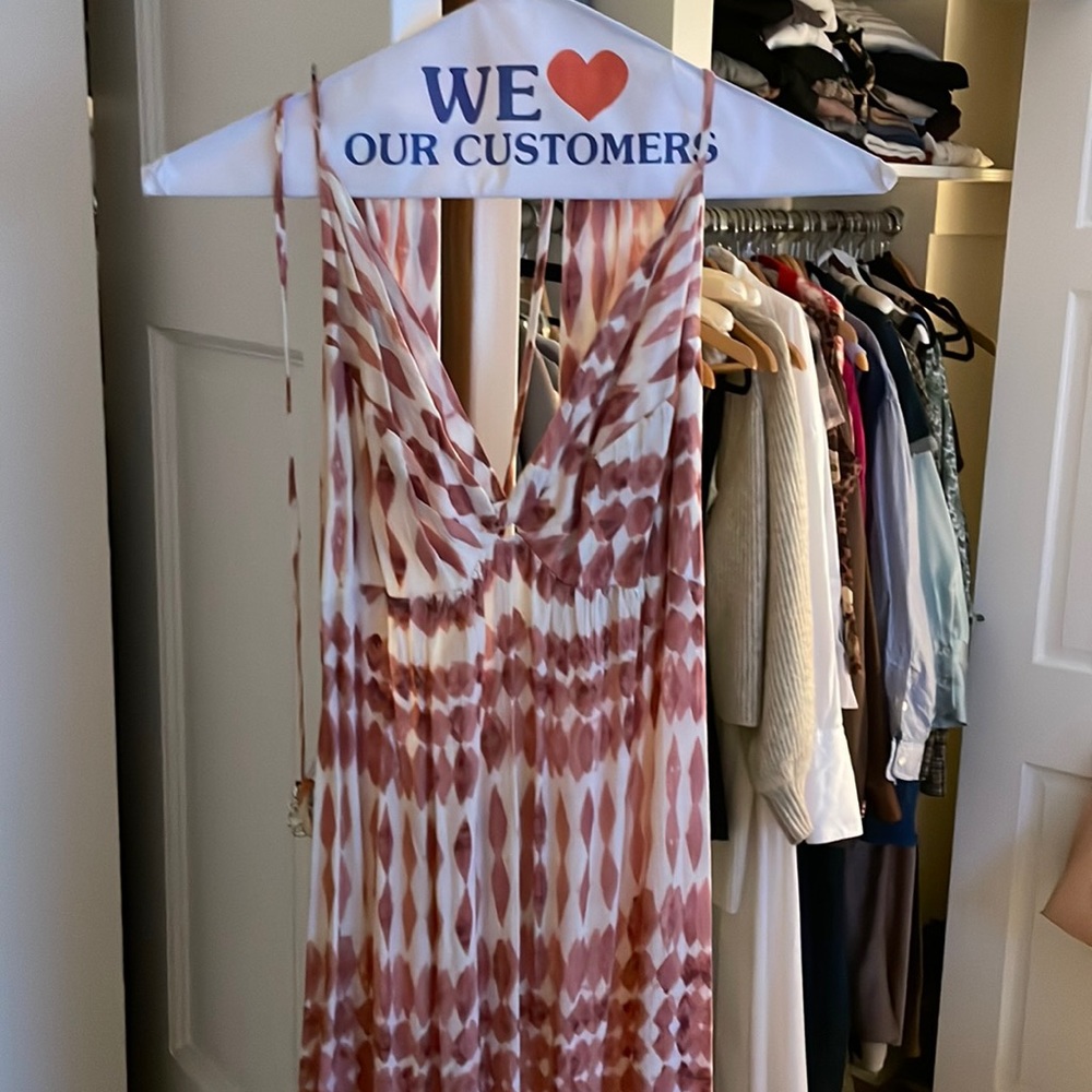 Pink and white maxi
